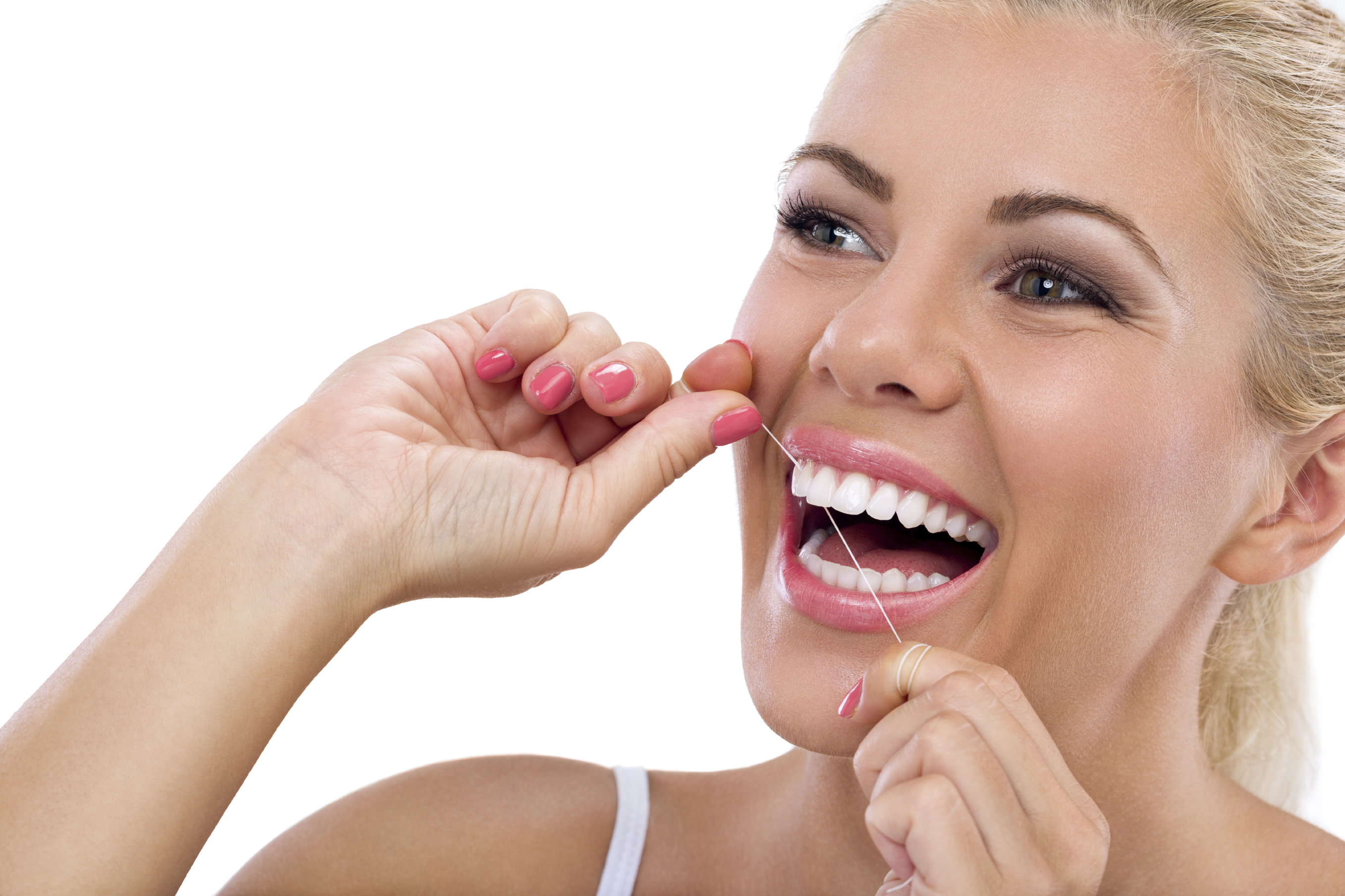 woman-flossing